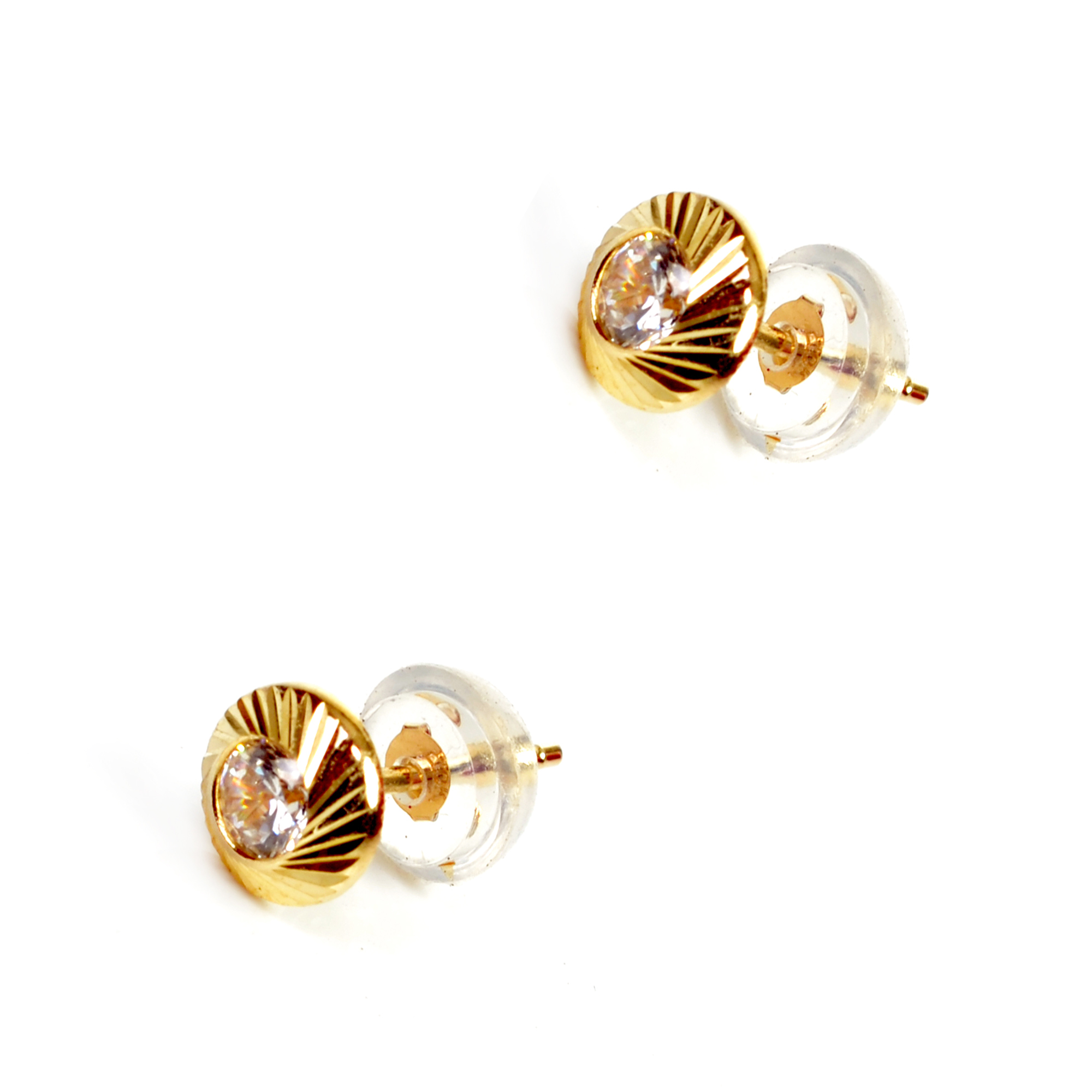 ΣΚΟΥΛΑΡΙΚΙΑ SENZIO Belibasakis Κ9 Κίτρινο Χρυσό με Πέτρες Ζιργκόν 09E-0140 - 